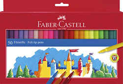 Faber-Castell 554250 - Estuche 50 rotuladores con punta de fibra, multicolor precio