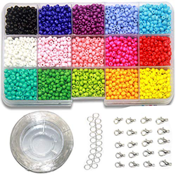 Ewparts 3mm Mini cuentas de cristal para los niños DIY Bracelet Arte y joyería-Making, cadena de cuentas de fabricación de juego, Fadeless Color (Full en oferta