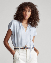 Polo Ralph Lauren - Blusa De Mujer Con Estampado De Cuadros Y Manga Corta precio