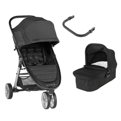 Baby Jogger - Coche De Paseo Dúo City Mini 2 ( 3 Ruedas, Capazo + Barra) Jet Negro características