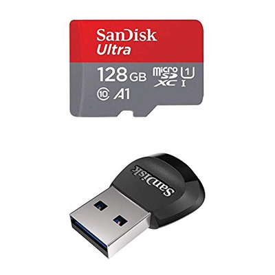 SanDisk 128GB 100MB/s Ultra A1 Tarjeta de Memoria Micro SD con Adaptador SD - SDSQUAR-128G