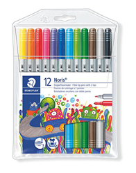 Staedtler Rotuladores de trazo doble. Noris Club. Colores brillantes y surtidos. Estuche con 12 marcadores. 320 NWP12 en oferta