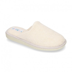 Zapatilla Casa Niños Destalonada En Lona Toalla. 39 Beige en oferta