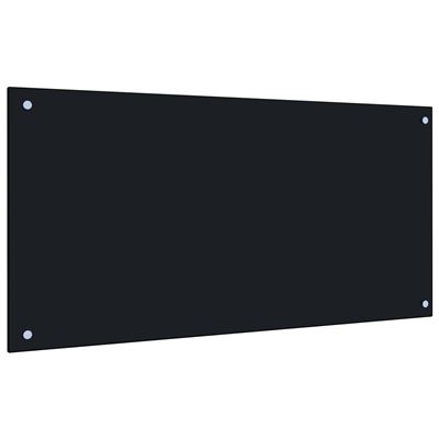 Protector salpicaduras cocina vidrio templado negro 100x50 cm vidaXL