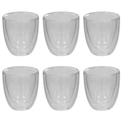 Vasos de cristal térmico doble pared para café 6 uds 80 ml vidaXL