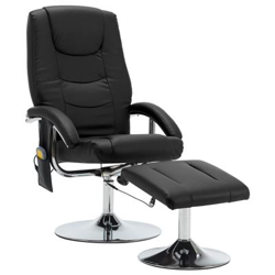 Sillón de masaje reclinable y reposapiés cuero sintético negro vidaXL precio