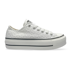 CONVERSE, Chuck taylor all star lift ox, White/white/black, Femme precio