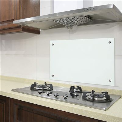 Aparador de cocina de cristal mate 120x50cm, cristal de seguridad templado de 6mm, fondo de la campana. Bc-elec AKG06-12052