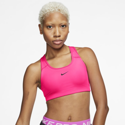 Nike Swoosh Sujetador deportivo de sujeción media con almohadilla de una sola pieza - Mujer - Rosa en oferta