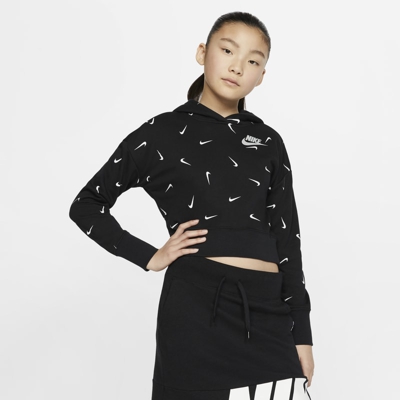 Nike Sportswear Sudadera con capucha corta - Niña - Negro