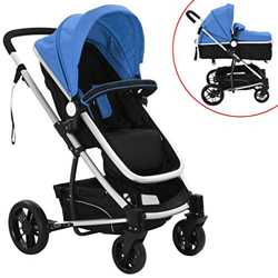 UnfadeMemory Silla de Paseo Plegable 2 en 1,Cochecito de Bebé,Carrito Bebe,Ruedas Bloqueables,Asiento Revisable,Marco de Aluminio,97x49x101cm (Azul y  precio