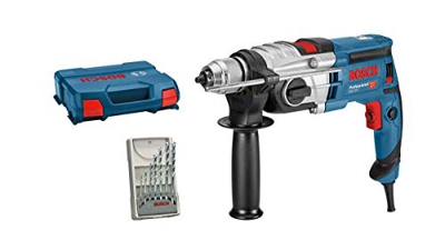 Bosch Professional GSB 20-2 - Taladro percutor (850 W, 2 velocidades, 3000 rpm, Ø max perforación hormigón 18 mm, set 7 brocas, en maletín)