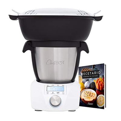 IKOHS CHEFBOT Compact STEAMPRO - Robot de Cocina Multifunción, Cocina al Vapor, 23 Funciones, 10 Velocidades con Turbo, Bol Acero Inoxidable 2,2 L, Li