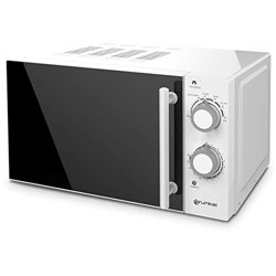 Grunkel - Microondas blanco de 20 litros de capacidad y 700W. 6 niveles de potencia, función descongelación y temporizador hasta 30 minutos. Fácil ape en oferta