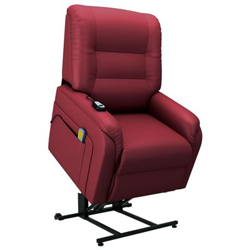 Sillón de masaje reclinable incorporación cuero sintético vino en oferta