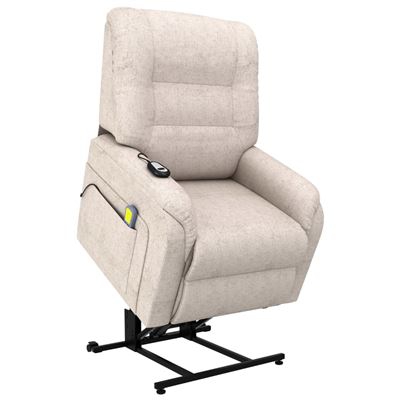 Sillón de masaje reclinable para TV e incorporación tela crema