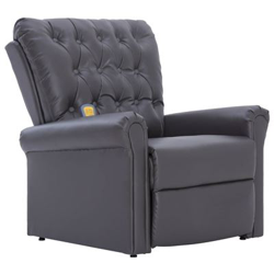 Sillón de masaje reclinable de cuero artificial gris en oferta