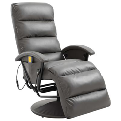 Sillón de masaje reclinable para TV cuero sintético gris en oferta