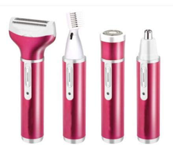 Afeitadora eléctrica para mujer 4 en 1, depiladora sin dolor, recargable por USB con 4 accesorios desmontables para Bikini Trimmer/Nose Hair Trimmer/E en oferta