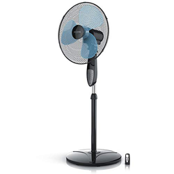 Brandson - 40cm Ventilador de pie con Control Remoto Oscilación 85° 3 Niveles de Potencia 50W Flujo de Aire Elevado Negro en oferta