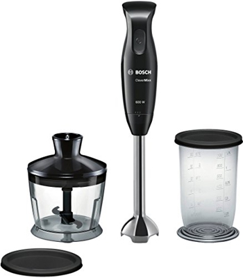 Bosch MSM2620B CleverMixx Batidora de mano con accesorios, 600 W, color negro