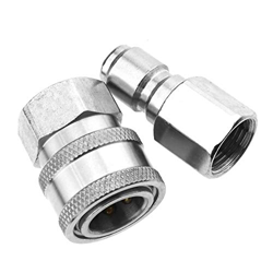 YINETTECH 2 Piezas 3/8" de Alta presión Lavadora QR Conector de Acero Inoxidable para 4500-7500PSI de Alta presión Limpiador Pistola de Chorro características