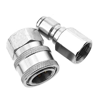 YINETTECH 2 Piezas 3/8" de Alta presión Lavadora QR Conector de Acero Inoxidable para 4500-7500PSI de Alta presión Limpiador Pistola de Chorro