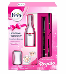 Veet Sensitive Precision - Recortador Eléctrico Depilador Mujer Zonas Sensibles Bikini, Facial y Axilas, Blanco, Lápiz de Ojos de Regalo características