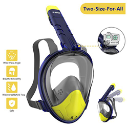 WOTEK Mascara Buceo Mascara Snorkel 180° Panorámica Gafas Buceo de Cara Completa Gafas de Bucear Anti-Niebla y Anti-Fugas, Apoyo Camara Deportiva para precio