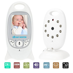 KKmoon Vigilabebes VB601 2,4 GHz, Baby Monitor con 8IR LED, Audio Bidireccional, 8 Canciones de Cuna, Plug y Play, Vision Nocturna, Monitoreo de Tempe en oferta