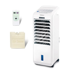 Aigostar Climatizador evaporativo con mando a distancia, 55W, función humidificador de aire, oscilante, 3 modos y 3 velocidades, temporizador 7 h, 2 c características