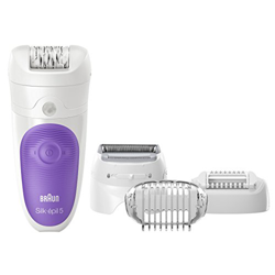 Braun, Depiladora Eléctrica Inalámbrica, Tecnología Wet & Dry, 4 Accesorios Incluido un Cabezal de Afeitado, Lila/Blanco precio