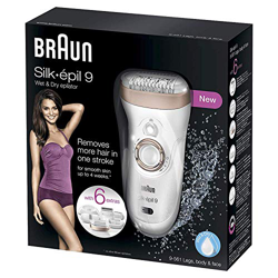 Braun Silk-épil 9 9-561 Depiladora eléctrica inalámbrica con tecnología Wet & Dry, con 6 accesorios incluyendo un cabezal con recortadora y afeitadora características