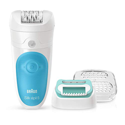 Braun  5-511 Silk-épil Wet & Dry - Depiladora eléctrica para mujer, inalámbrica y cabezal con recortadora, color blanco/azul precio