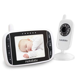 HelloBaby Monitor Video sin Hilos del Bebé de con la Cámara de Digitaces, Supervisión de la Temperatura de la Visión Nocturna y Sistema de la Manera 2 características