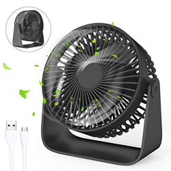 Jovego Mini Ventilador USB, Portátil Ventilador USB de Mesa Regulable en 3 Velocidades, Puede Poner Aceites de Aromaterapia, Ruido Bajo, para Coche, O en oferta