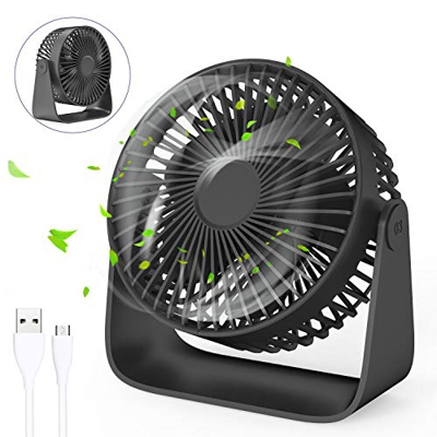 Jovego Mini Ventilador USB, Portátil Ventilador USB de Mesa Regulable en 3 Velocidades, Puede Poner Aceites de Aromaterapia, Ruido Bajo, para Coche, O