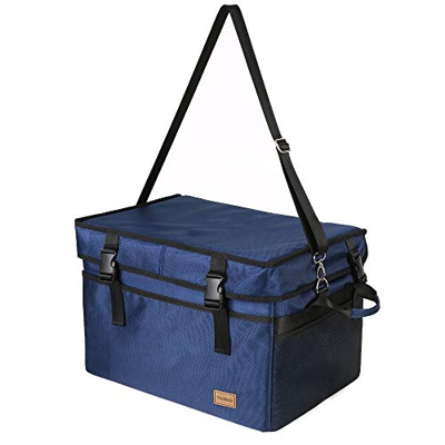 TOMSHOO Bolsa Térmica Plegable de Gran Capacidad Caja de Comida Portátil Impermeable,Diseño Único de Hebilla, para Picnic, Camping, Viaje en Coche 28L