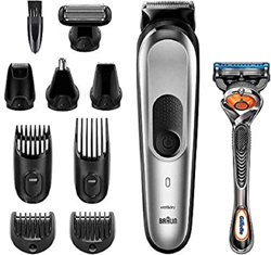 Braun MGK7020 10 en 1, Máquina recortadora barba y cortapelos todo en uno con afeitadora cuerpo, nariz y orejas, afeitadora mini, detalles, color negr precio