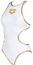 Arena One Biglogo Swimsuit white/gold en oferta