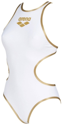 Arena One Biglogo Swimsuit white/gold