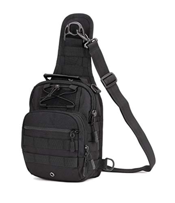 Yakmoo Mochila de Asalto Impermeable Estilo Militar Táctico de Nylon Bolsa de Bandolera Bolso Cruzado Bolsa de Mano al Aire Libre Negro