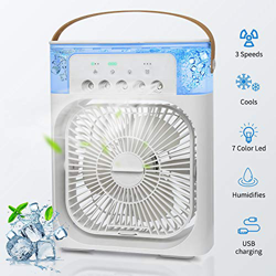 Mini Enfriador de Aire Acondicionado Portátil,Aires acondicionados móviles,5 en 1 Enfriador de Aire con Función de Humidificación,5 Sprays/3 Temporiza en oferta