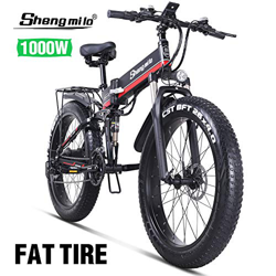 Shengmilo-mx01 26 Pulgadas Bicicleta Eléctrica para Nieve, 1000w 48v 13ah Bicicleta De Montaña Plegable El Freno De Disco Eléctrico Hidráulico Auxilia precio