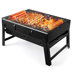 UTTORA Barbacoa de Carbón Portátil BBQ, con Parillas y Pies Plegables, Matriales Saludables y Seguros, Fácil de Usar y Limpiar, Diseño de Ventilación, precio