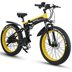 XXCY X26 1000w Bicicleta Híbrida Eléctrica 26 Pulgadas Fat Bike 48v 12.8ah Moto De Nieve Plegable Ebike (Amarillo) precio