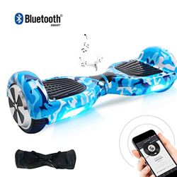 TOEU - Patinete Eléctrico Hoverboard, Ruedas de 6.5", Leds, Potente batería de Litio, Bluetooth, Self Balancing, monopatín eléctrico Auto-Equilibrio ( características