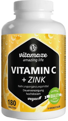 Vitamaze Vitamina C + Zinc (180 uds.) características