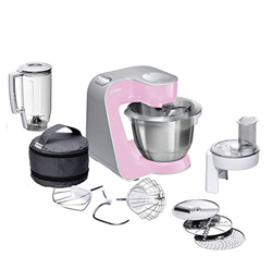 Bosch CreationLine MUM58K20 - Robot de cocina, 1000 W, recipiente de 3.9 litros, color rosa y plateado en oferta