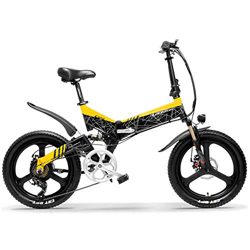 G650 Bicicleta eléctrica plegable de 20 pulgadas 400W 48V 10.4Ah/12.8Ah/14.5Ah Batería de ión de litio 5 Nivel Pedal Assist Suspensión completa (Negro en oferta